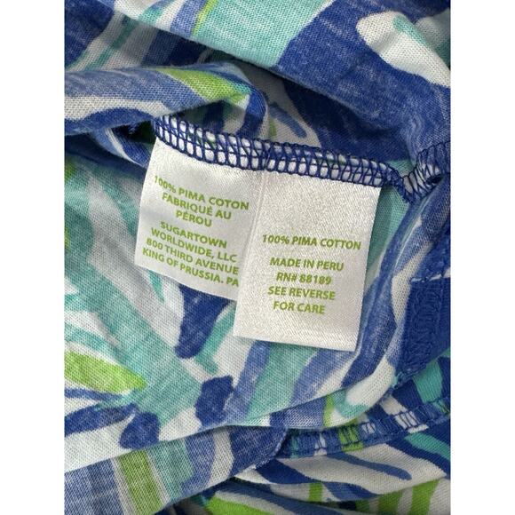 Lilly Pulitzer Blue Crush Bamboo Palmetto Top XXS Shirt Preppy Beach NWOT‎ - Picture 11 of 11